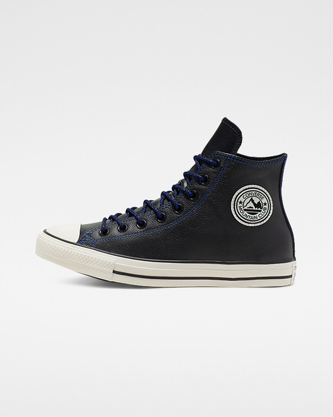 Converse Tumbled Bőr Chuck Taylor All Star Férfi Magasszárú Cipő Fekete/Királykék | HU51706