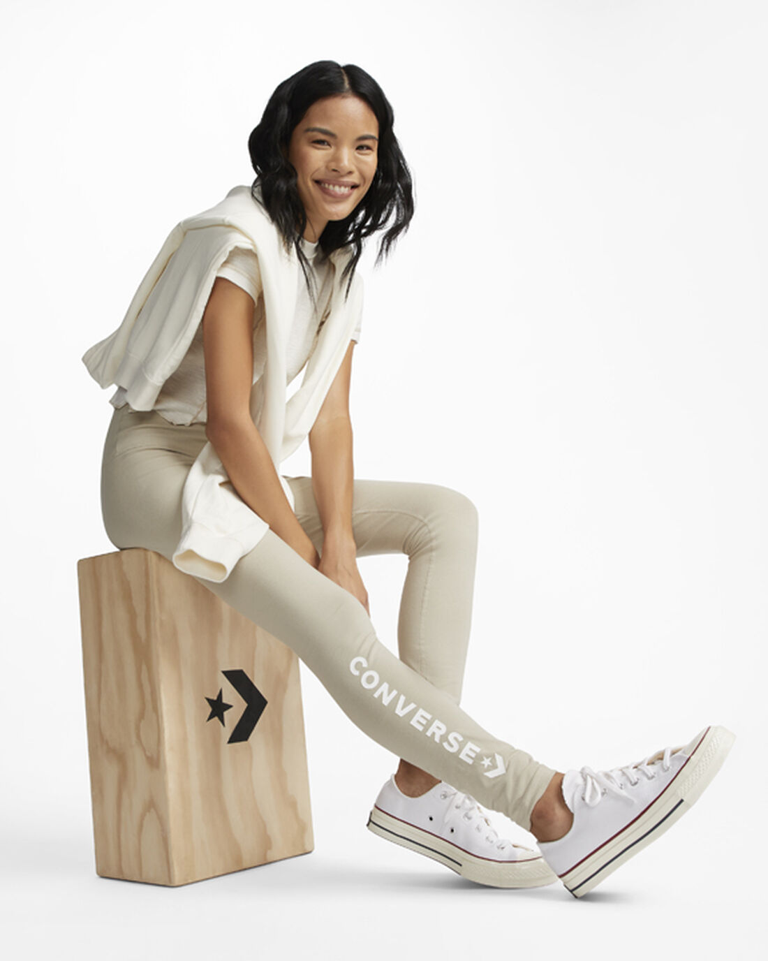 Converse Wordmark Legging Női Nadrág Szürke | HU41736