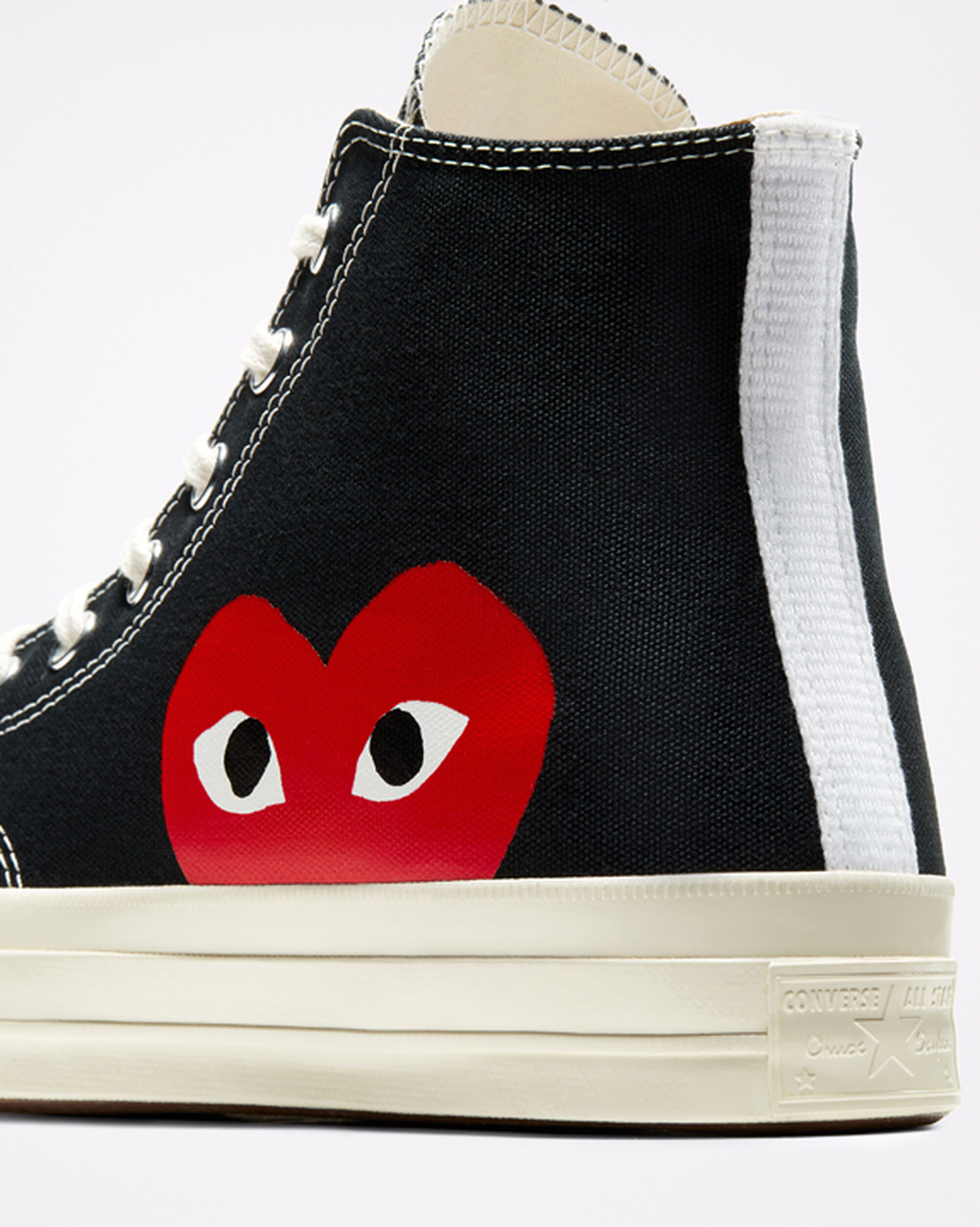 Converse x Comme des Garçons PLAY Chuck 70 Női Magasszárú Cipő Fekete/Fehér/Piros | HU07563