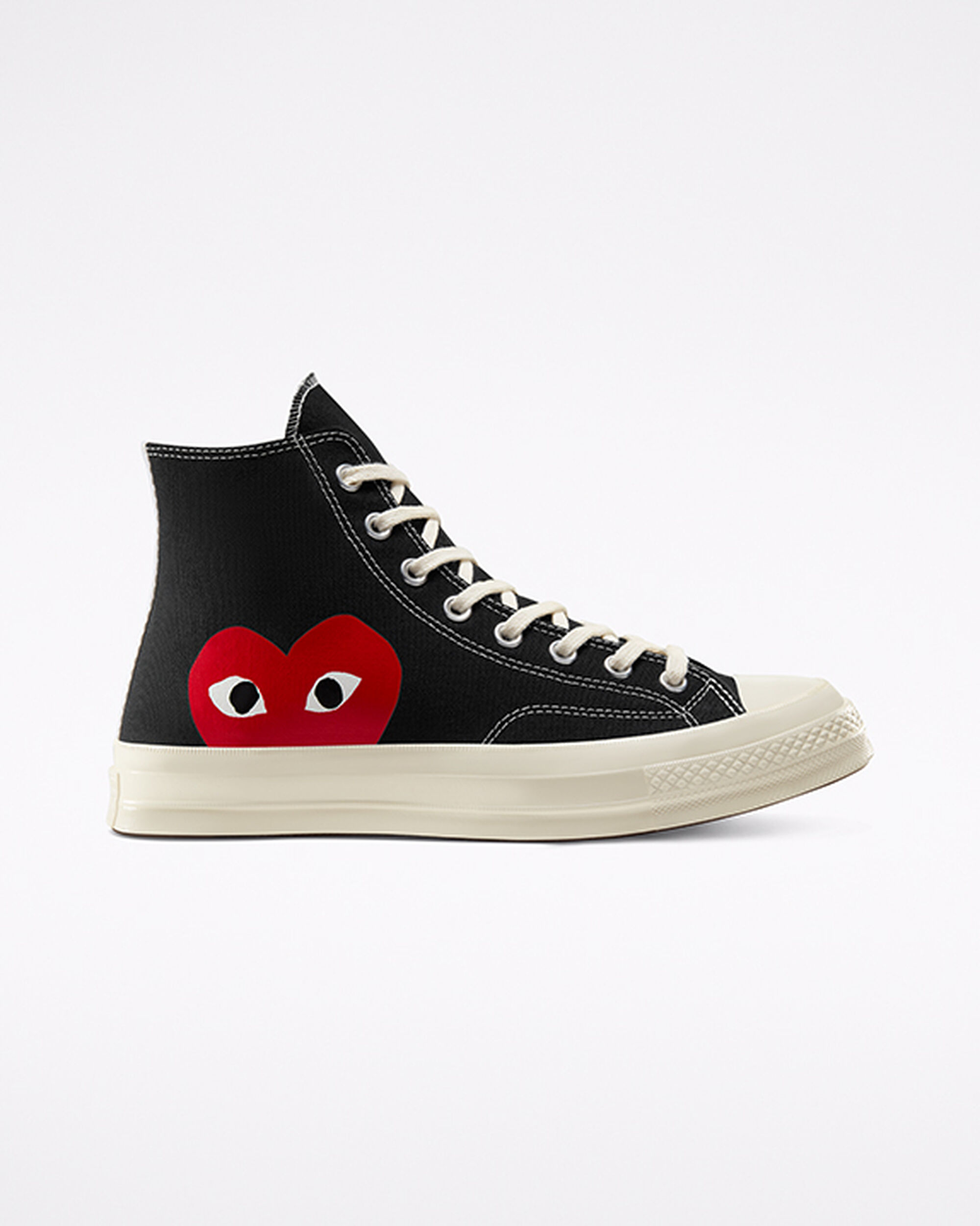 Converse x Comme des Garçons PLAY Chuck 70 Női Magasszárú Cipő Fekete/Fehér/Piros | HU07563