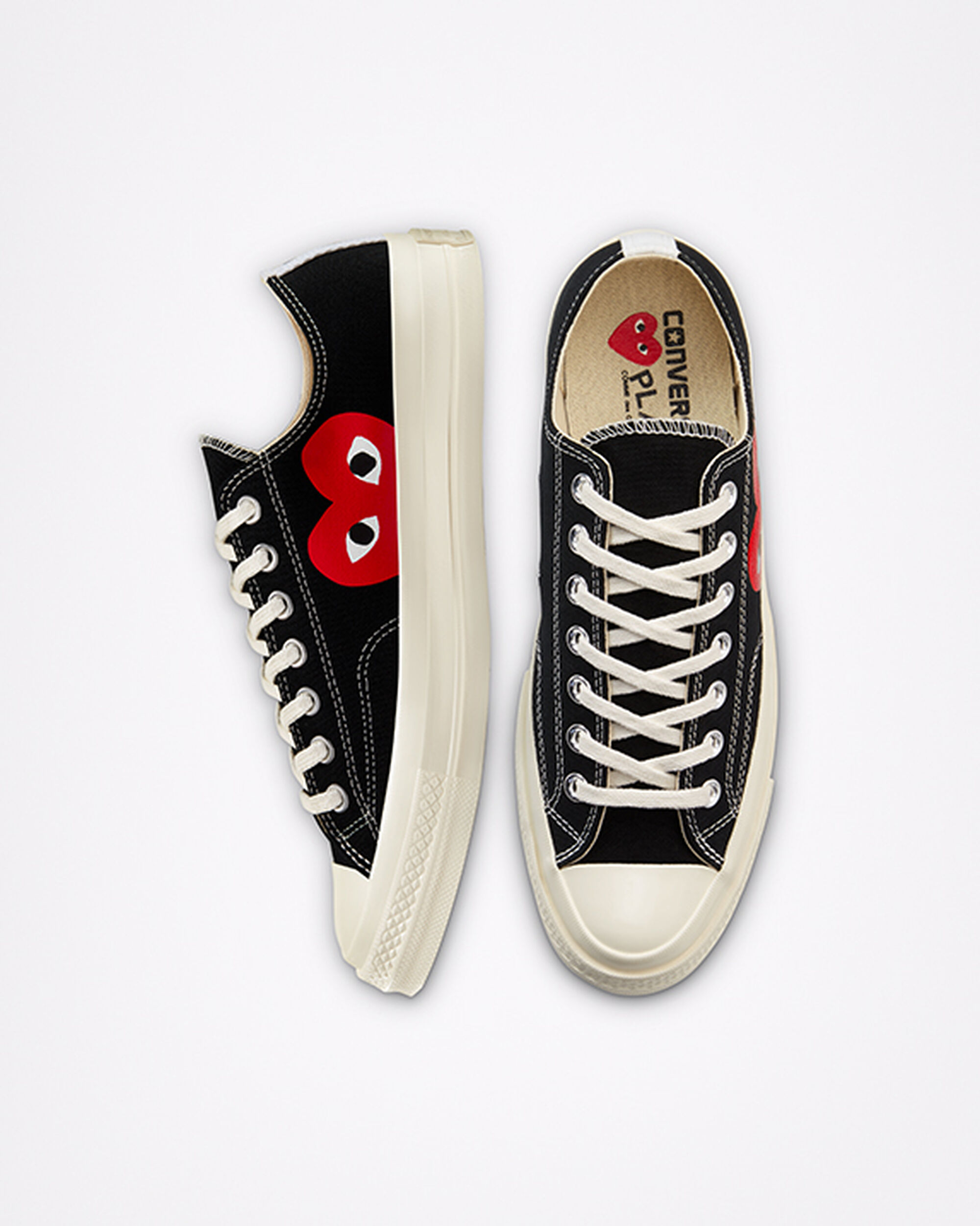 Converse x Comme des Garçons PLAY Chuck 70 Női Tornacipő Fekete/Fehér/Piros | HU17083