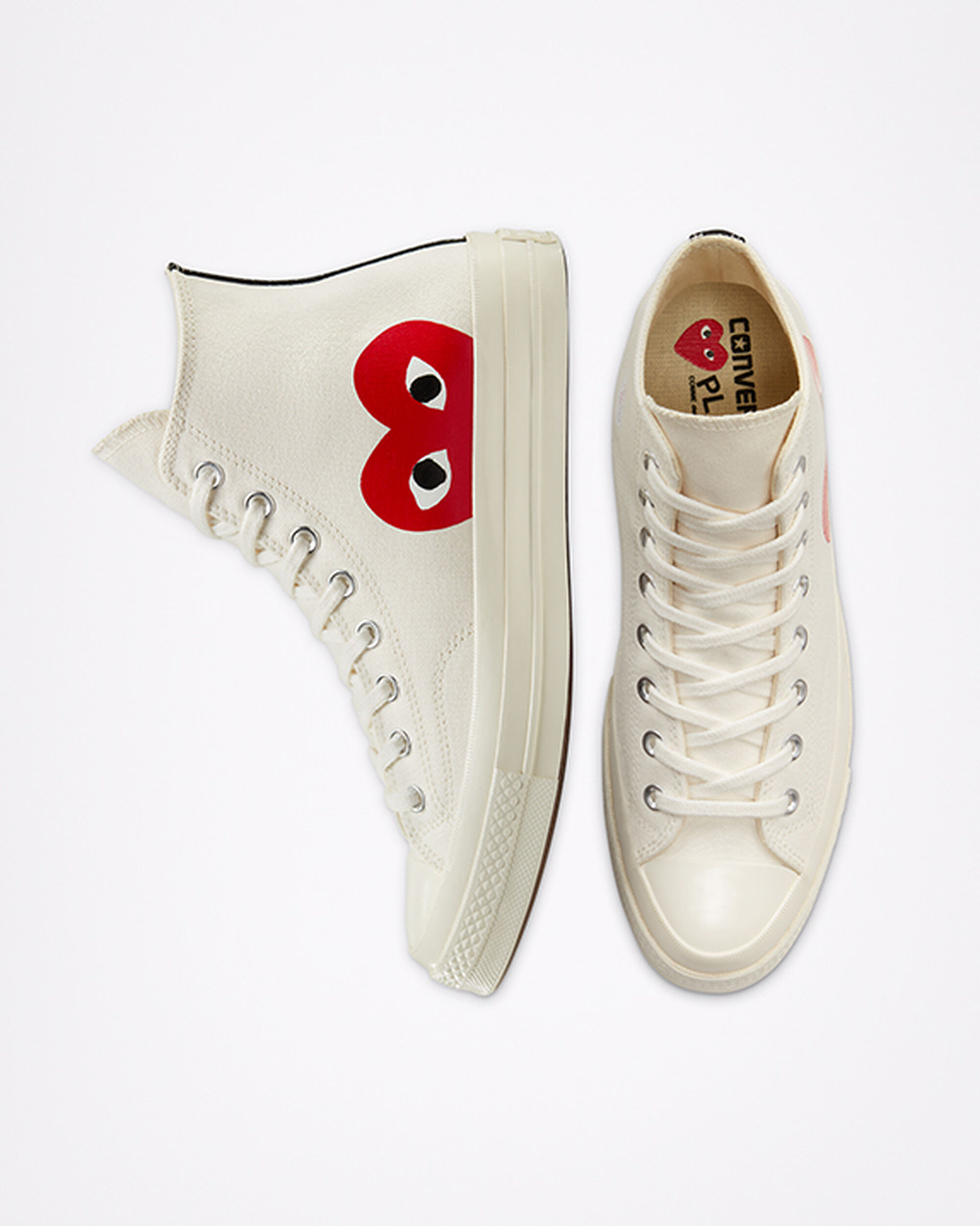 Converse x Comme des Garçons PLAY Chuck 70 Férfi Magasszárú Cipő Fehér/Piros | HU26531