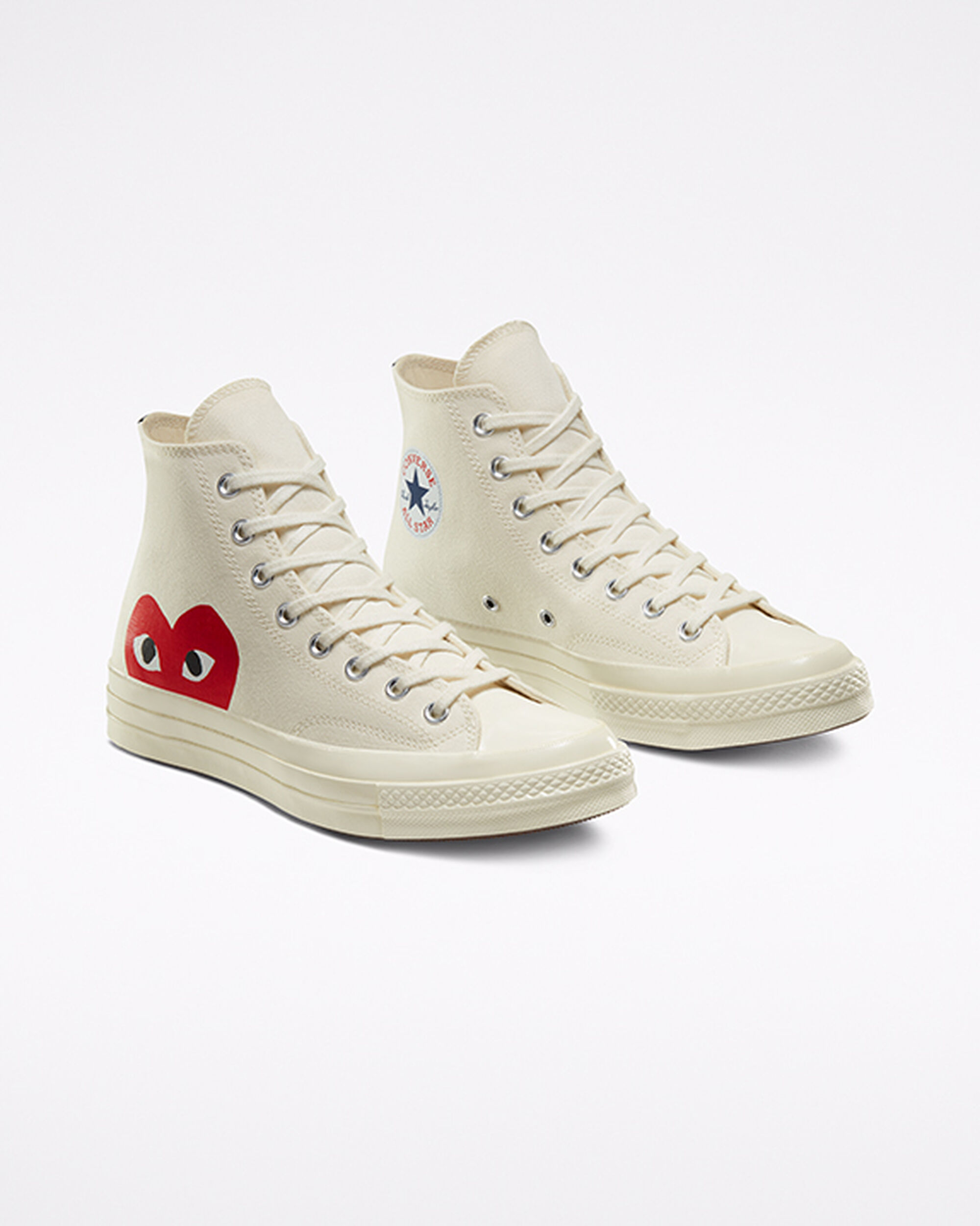 Converse x Comme des Garçons PLAY Chuck 70 Férfi Magasszárú Cipő Fehér/Piros | HU26531