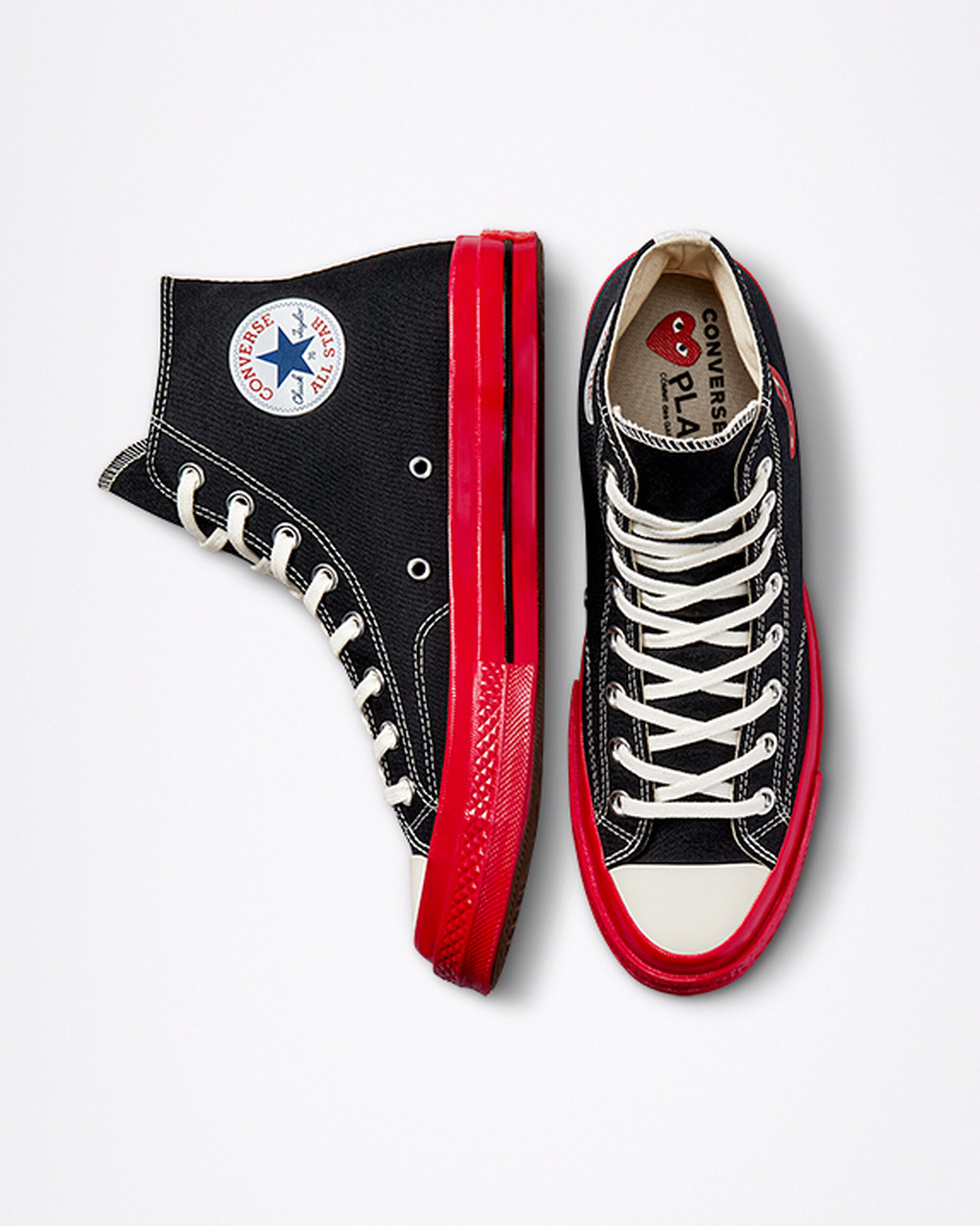 Converse x Comme des Garçons PLAY Chuck 70 Női Magasszárú Cipő Fekete/Piros | HU42039