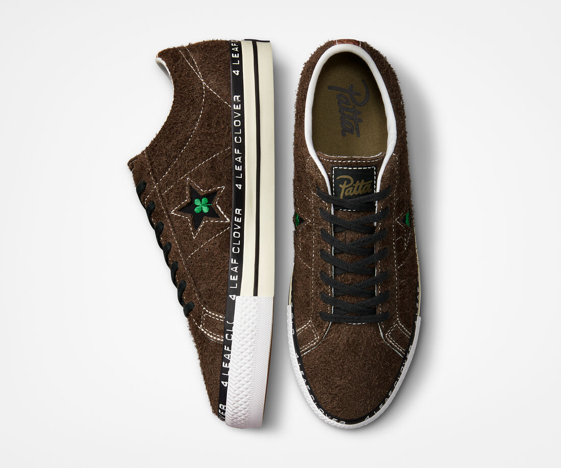 Converse x Patta Four-Leaf Clover One Star Pro Női Tornacipő Olivazöld/Fehér | HU14275