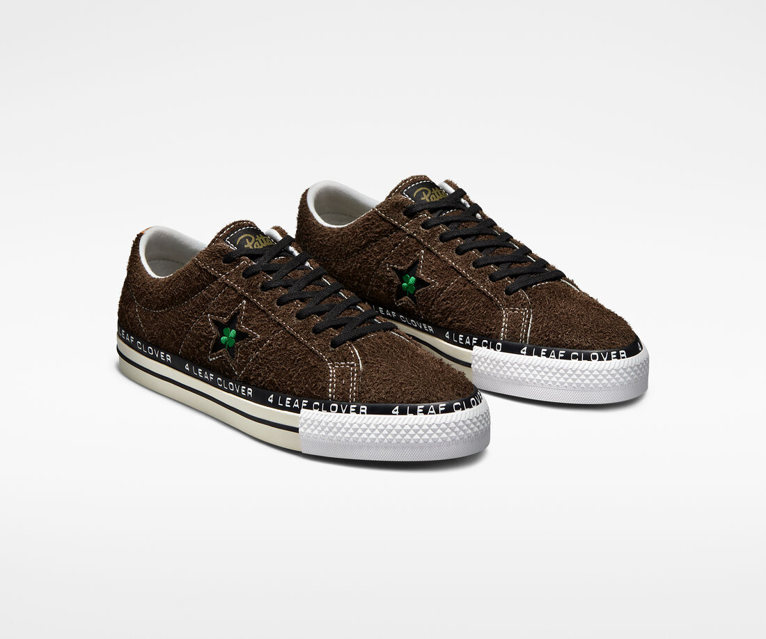 Converse x Patta Four-Leaf Clover One Star Pro Női Tornacipő Olivazöld/Fehér | HU14275